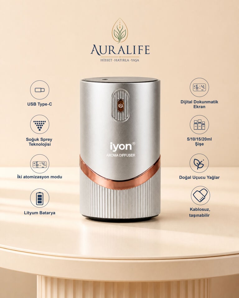 Auralife İYON Mono Difüzör (Gümüş)