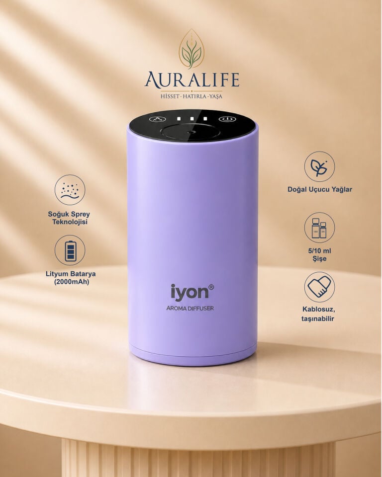 Auralife İYON Mini Difüzör (Lila)